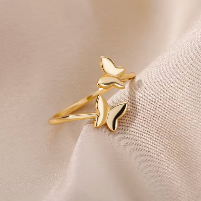 Anello a farfalla – Regolabile Oro